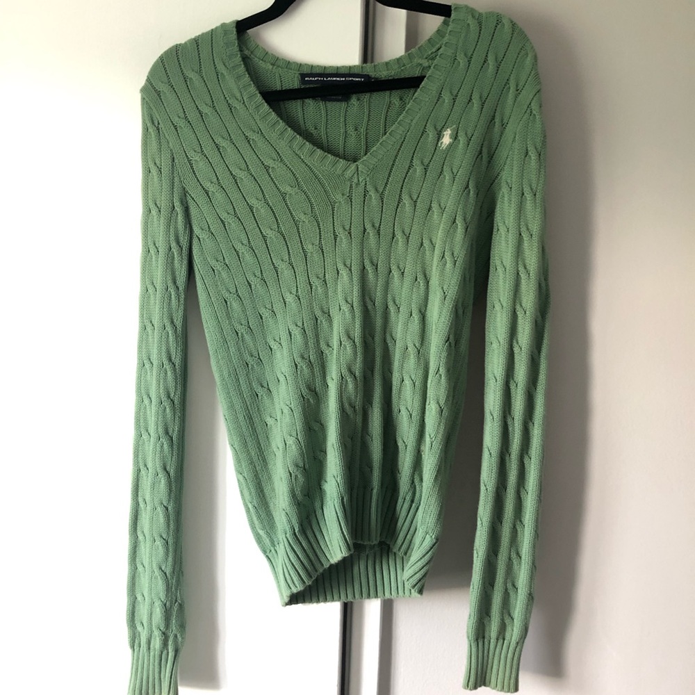 Ralph Lauren Sport V neck knit cotton sweater